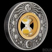 2021 Tuvalu Hourglass 2 oz Silver Antiqued