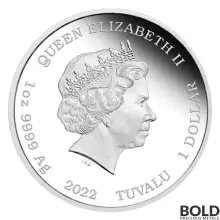 2022 Tuvalu James Bond Dr. No 60th Anniversary 1 oz Silver Color Proof