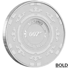 2023 1 oz James Bond Casino Royale Chip Silver Coin BU - Box of 100
