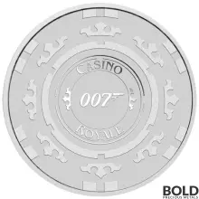 2023 1 oz James Bond Casino Royale Chip Silver Coin BU - Box of 100