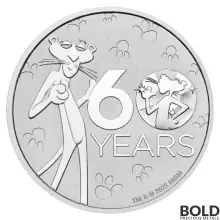 2024 1 oz Tuvalu Pink Panther 60th Anniversary Silver Box (BU, 100 Coins)