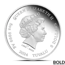 2024 5 oz Tuvalu Yin Yang Koi Silver Coin (Proof Colored)