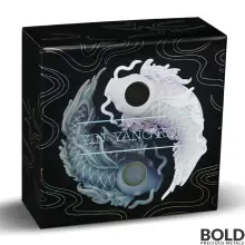 2024 5 oz Tuvalu Yin Yang Koi Silver Coin (Proof Colored)