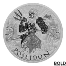 2021 Tuvalu Gods of Olympus: Poseidon 5 oz Silver BU
