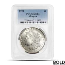 1921 Morgan Silver Dollar (MS64, PCGS)