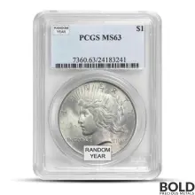 Silver Peace Dollar PCGS MS63 (Random)
