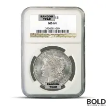 Pre-1921 Morgan Silver Dollar (MS64, NGC)