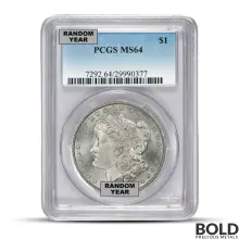 Pre-1921 Morgan Silver Dollar (MS64, PCGS)