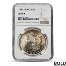 Pre-1921 Morgan Silver Dollar (MS67, NGC)