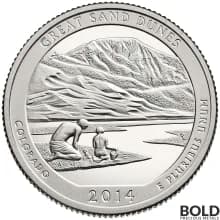 2014-S Silver Proof America the Beautiful Quarter - GREAT SAND DUNES