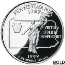 1999-S Silver Proof State Quarter - PENNSYLVANIA