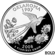 2008-S Silver Proof State Quarter - OKLAHOMA