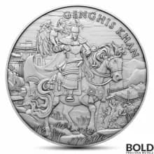 1 oz Legendary Warriors: Genghis Khan Silver Round (BU)