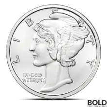 1 oz Mercury Dime Design Silver Round (CNT Minting)