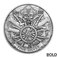 Silver 1 oz Pirates: Dead Men Tell No Tales Round BU