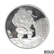 Silver - 1 oz Christmas Round (Santa On The Roof)