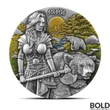 2024 2 oz Germania Valkyries Solveig Silver Coin (UHR, BU)