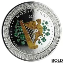 2019 Silver 1 oz Montserrat Emerald Isle Coin Proof (Colored)