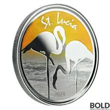 2019 EC8 St. Lucia Flamingo 1 oz Silver Proof (Colored)
