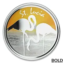 2019 EC8 St. Lucia Flamingo 1 oz Silver Proof (Colored)