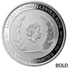 2021 Silver 1 oz Antigua & Barbuda: Frigate Bird Coin Proof (Colored)