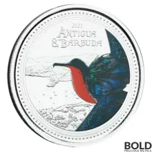 2021 Silver 1 oz Antigua & Barbuda: Frigate Bird Coin Proof (Colored)
