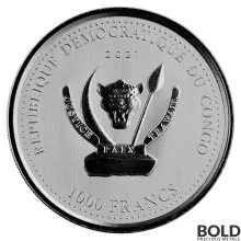 2021 Republic of Congo Shoebill Stork Silver 1 oz