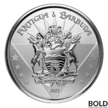 2022 Silver 1 oz Antigua & Barbuda Coat of Arms Coin BU