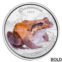 2022 Silver 1 oz EC8 Dominica Mountain Chicken Proof Coin (Colored)
