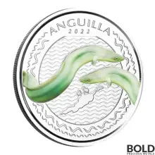 2022 EC8 Anguilla: Eel 1 oz Silver Proof (Colored)