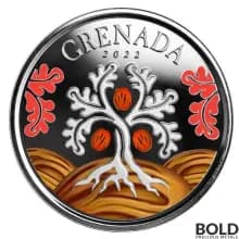 2022 EC8 Grenada: Nutmeg Tree 1 oz Silver Proof (Colored)