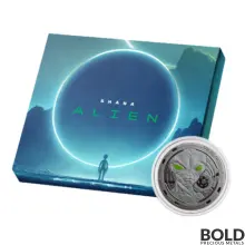 2022 Silver Ghana Alien 1 oz Proof Black Rhodium Colored