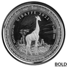 2022 Silver 1 oz Equatorial Guinea Giraffe Coin