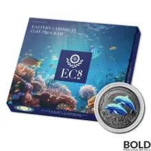 2023 1 oz EC8 Dominica Dolphin Silver Proof Coin (Colored)