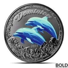 2023 1 oz EC8 Dominica Dolphin Silver Proof Coin (Colored)