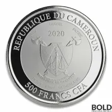 2020 Cameroon Mandrill Monkey 1 oz Silver Proof (Colored)