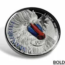 2020 Cameroon Mandrill Monkey 1 oz Silver Proof (Colored)