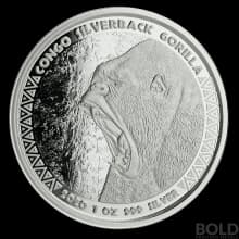 2020 Republic of Congo Gorilla Silver 1 oz