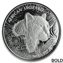 2019 Silver 1 oz Republic of Ghana African Leopard