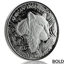 2019 Silver 1 oz Republic of Ghana African Leopard