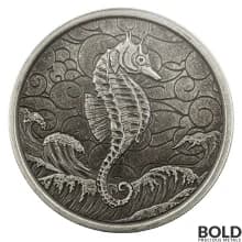 2020 Samoa Seahorse 1 oz Silver Antiqued
