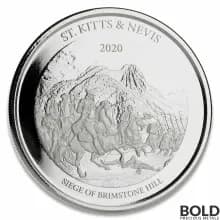 2020 EC8 St Kitts & Nevis Silver Brimstone Hill 1 oz BU