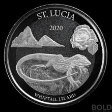 2020 EC8 St. Lucia Whiptail Lizard 1 oz Silver BU