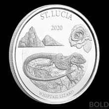 2020 EC8 St. Lucia Whiptail Lizard 1 oz Silver BU