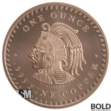 Copper 1 oz Aztec Calendar Round
