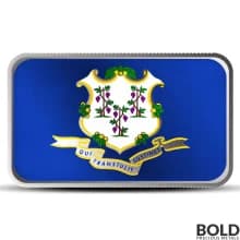 1 oz Connecticut State Flag Silver Bar (Colored)