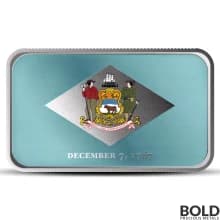 1 oz Delaware State Flag Silver Bar (Colored)