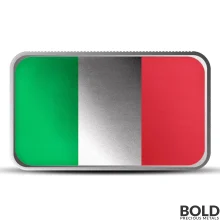 1 oz Italy Country Flag Silver Bar (Colored)