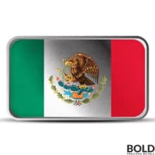 1 oz Mexico Country Flag Silver Bar (Colored)
