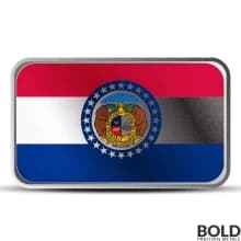 1 oz Missouri State Flag Silver Bar (Colored)